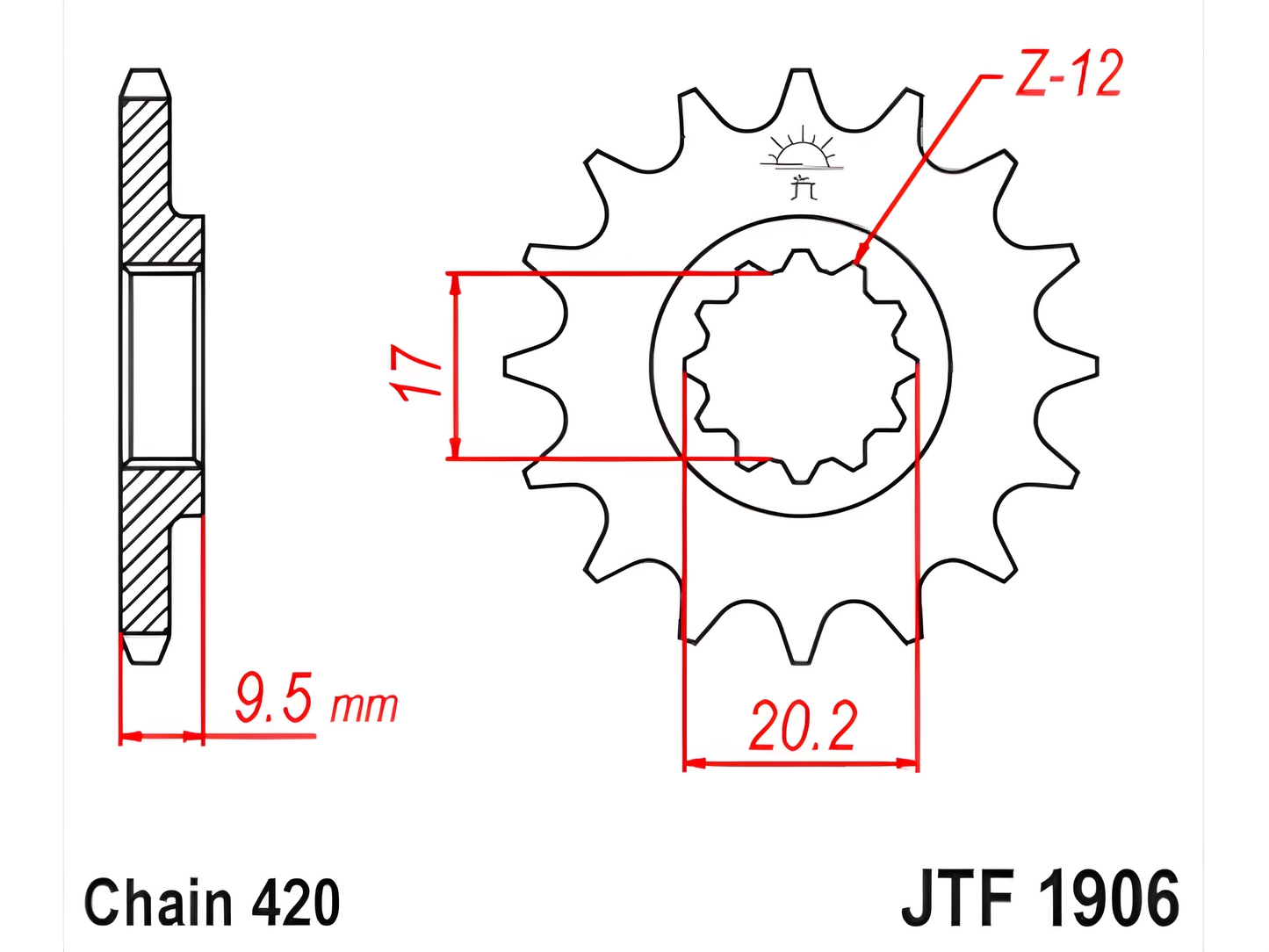 JT Sprockets Mini Steel 420 Front Sprocket