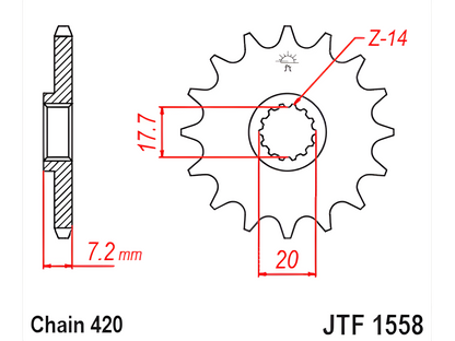 JT Sprockets Mini Steel 420 Front Sprocket