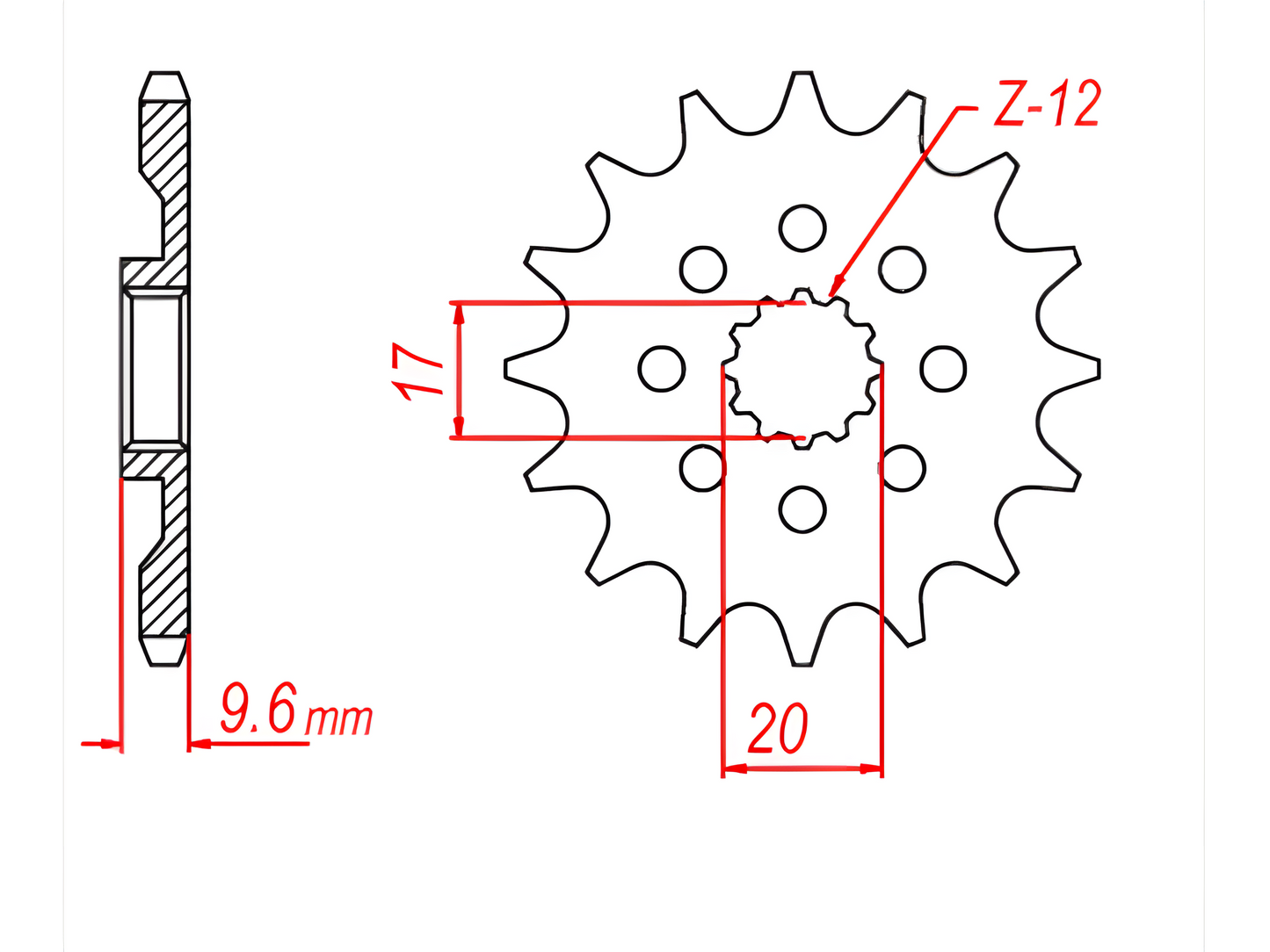 JT Sprockets Mini Steel 428 Front Sprocket